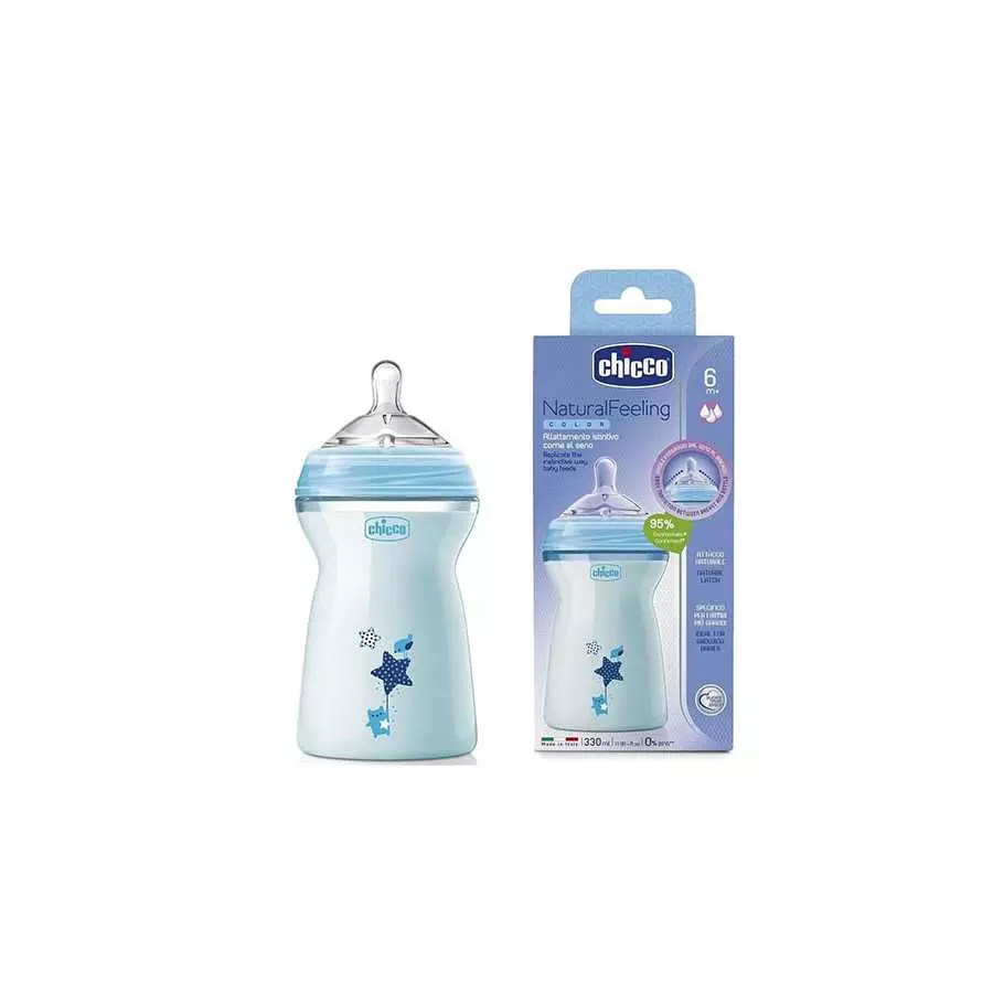 8058664010400_4 (1) Chicco Natural Feeling Bottle 6M+, 330ml | شيكو ناتشورال فيلينج – رضاعة حليب للأطفال من عمر 6 أشهر – 330 مل - الصورة 1