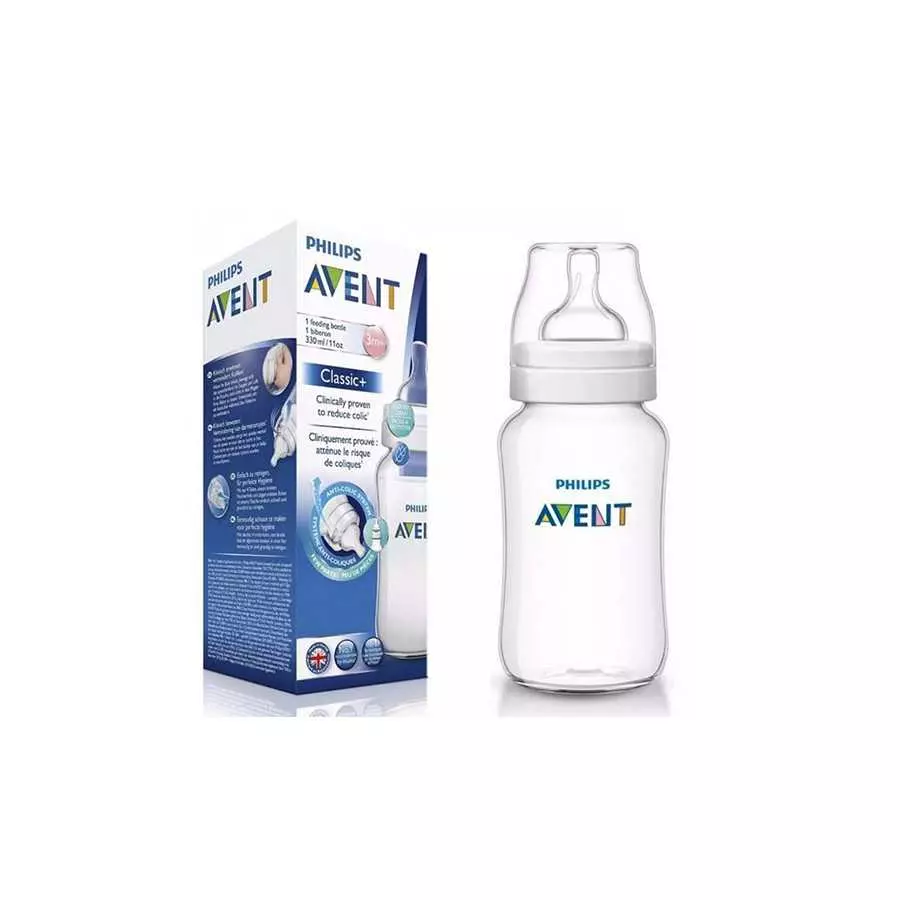 8710103868743_4 Avent Classic Anti-Colic Bottle 3M+, 330ml | أفنت رضاعة حليب الأطفال الكلاسيكية المضادة للمغص 3+ – 330 مل - الصورة 1
