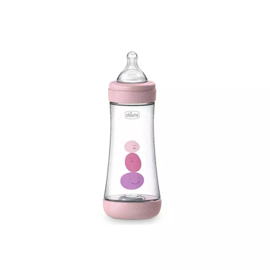 Chicco-Perfect-5-Fast-Flow-Bottle-(Pink)-4M+,-330Ml شيكو بيرفكت 5 رضّاعة سريعة التدفق (زهري) 4+، 300 مل – Chicco Perfect 5 Fast Flow Baby Bottle (Pink) 4+ Months, 300ml - الصورة 1