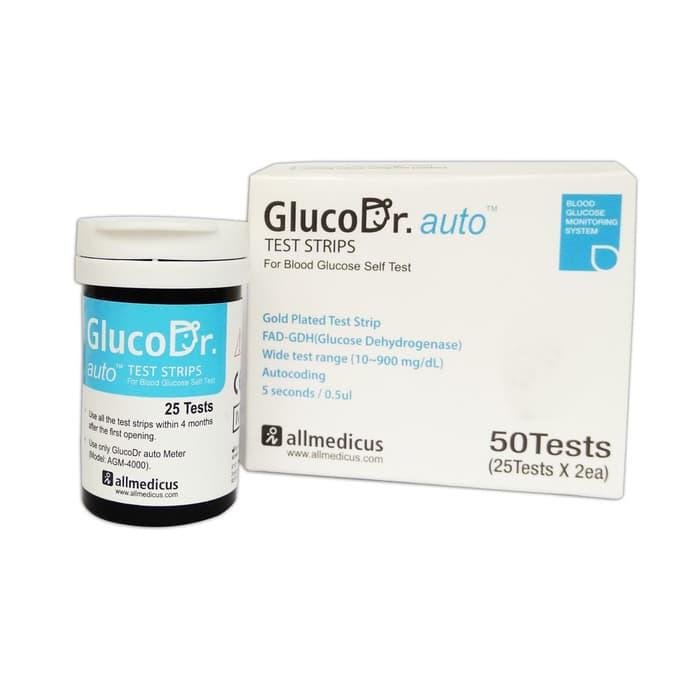Gluco-Dr-Plus-50-Strips شرائح اختبار سكري الدم جلوكو دوكتور بلس – GlucoDr Plus Blood Glucose Test Strips - الصورة 1